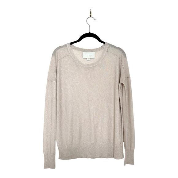 Brochu Walker Metallic Knit Crewneck in Beige Size XS - Picture 1 of 4